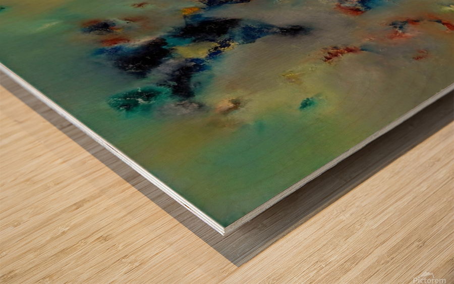 Abstract Paintings: Midnight Sun Wood print