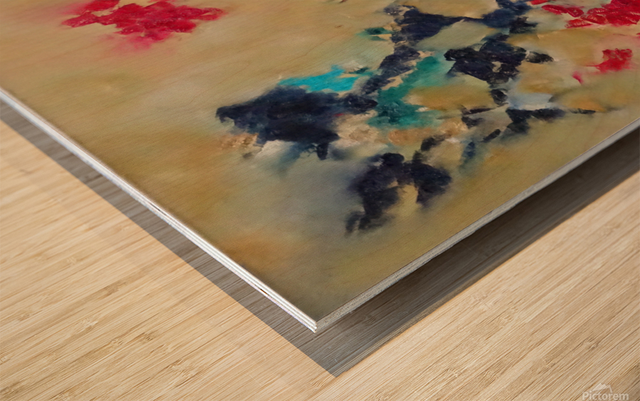 Abstract Paintings: Meeting of Colours Wood print