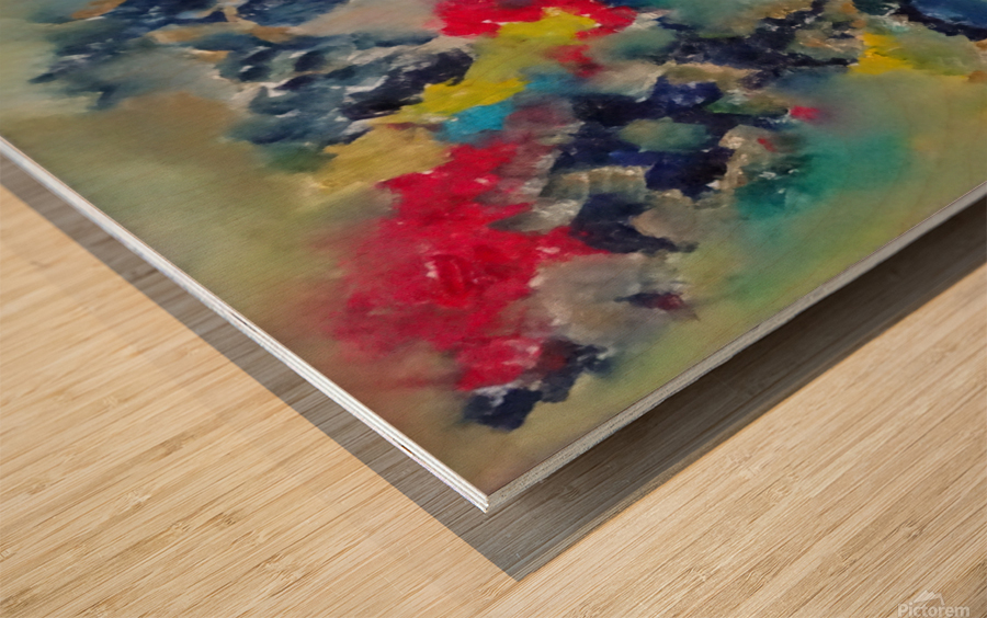 Abstract Paintings: Rainbow Wood print